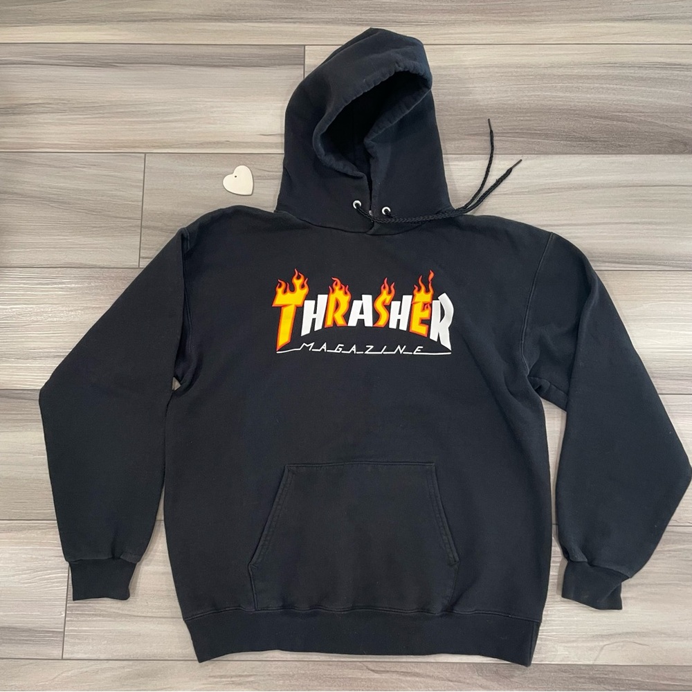 THRASHER MAGAZINE Skater Hoodie Men's Size Medium (38-40) Kanga Pocket